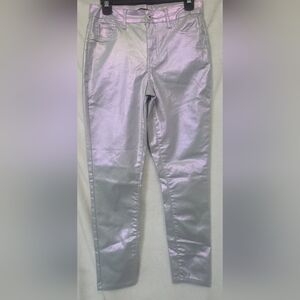 Elite Women's Silver Metallic Jeans Size Medium NWOT
